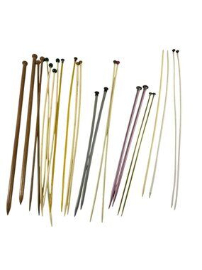 Vintage Knitting Needles Mixed Lot Wood Metal Plastic 12 Pairs Bates Chester